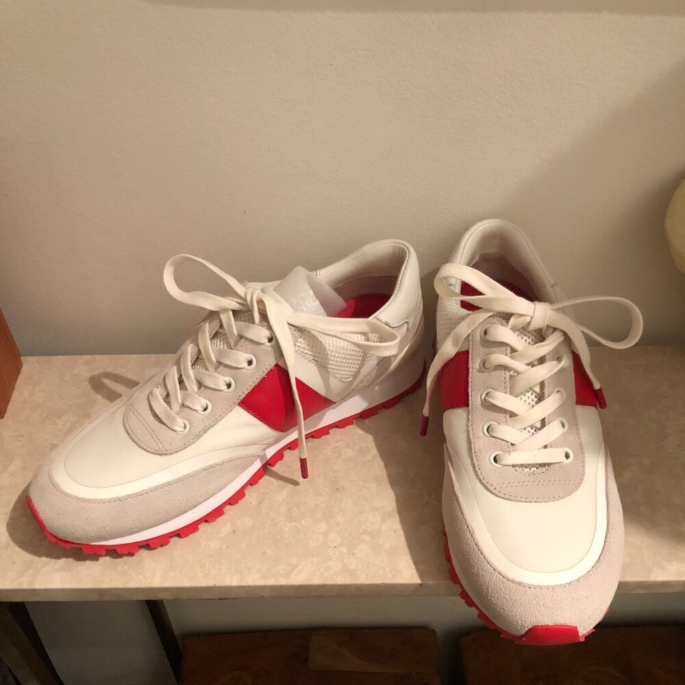 NEW! TORY BURCH SPORT - Retro Stripe White and Red Sneakers - Never worn Size 8 - Picture 9 of 12